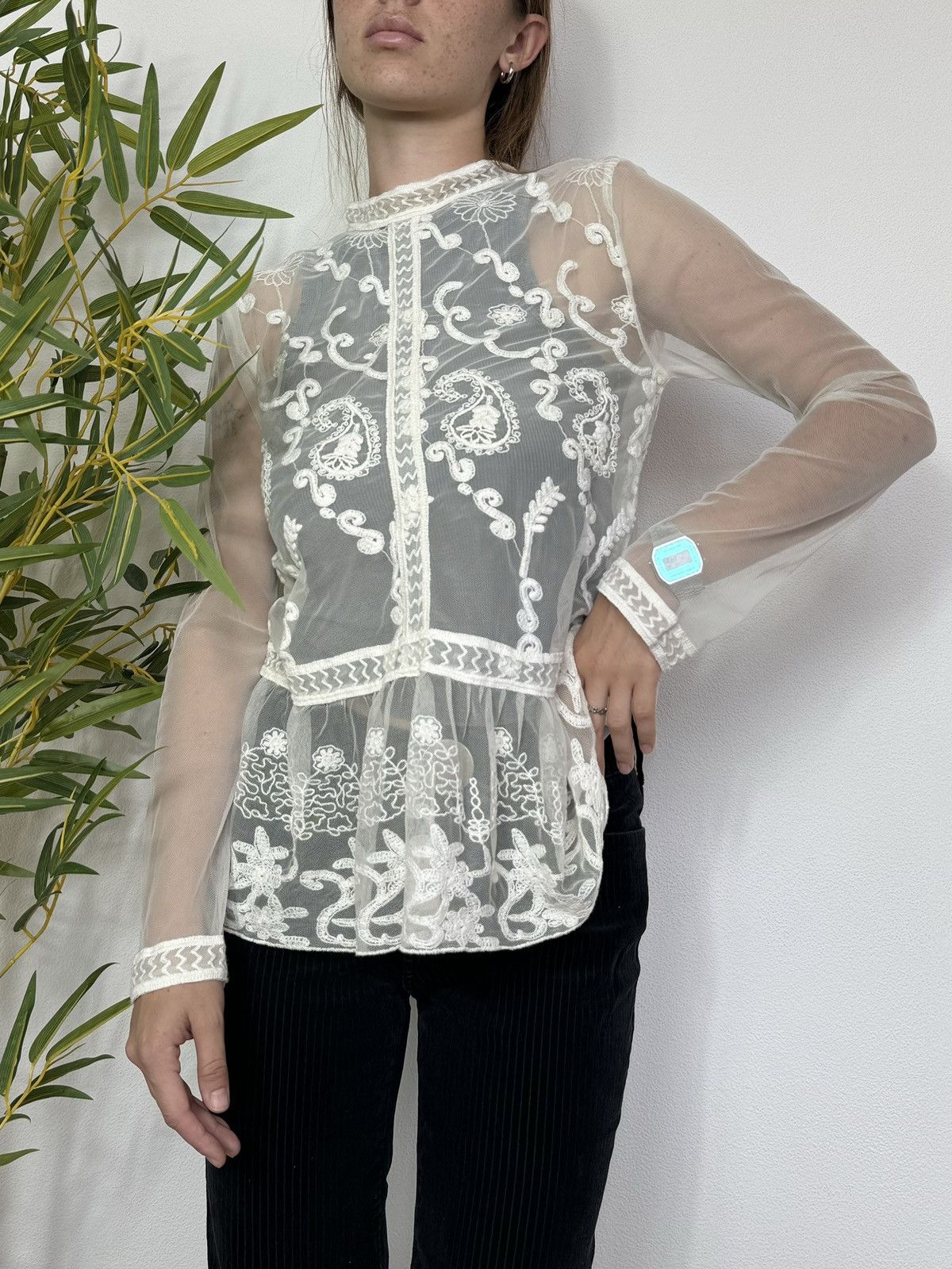 Other VINTAGE LACE MESH 2000s LONG SLEEVE Size S / US 4 / IT 40 - 1 Thumbnail