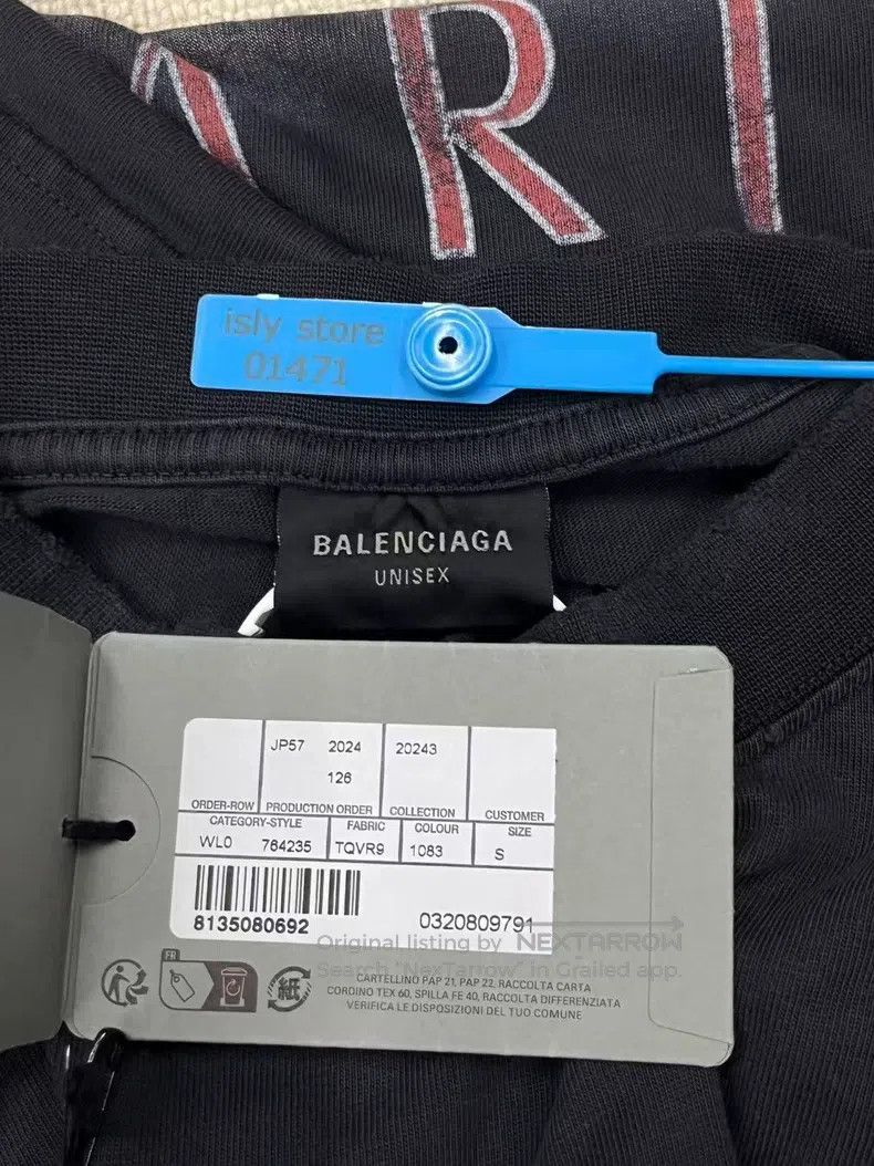 Balenciaga Balenciaga Patterned letter printed round neck short-sleev Size US S / EU 44-46 / 1 - 4 Thumbnail