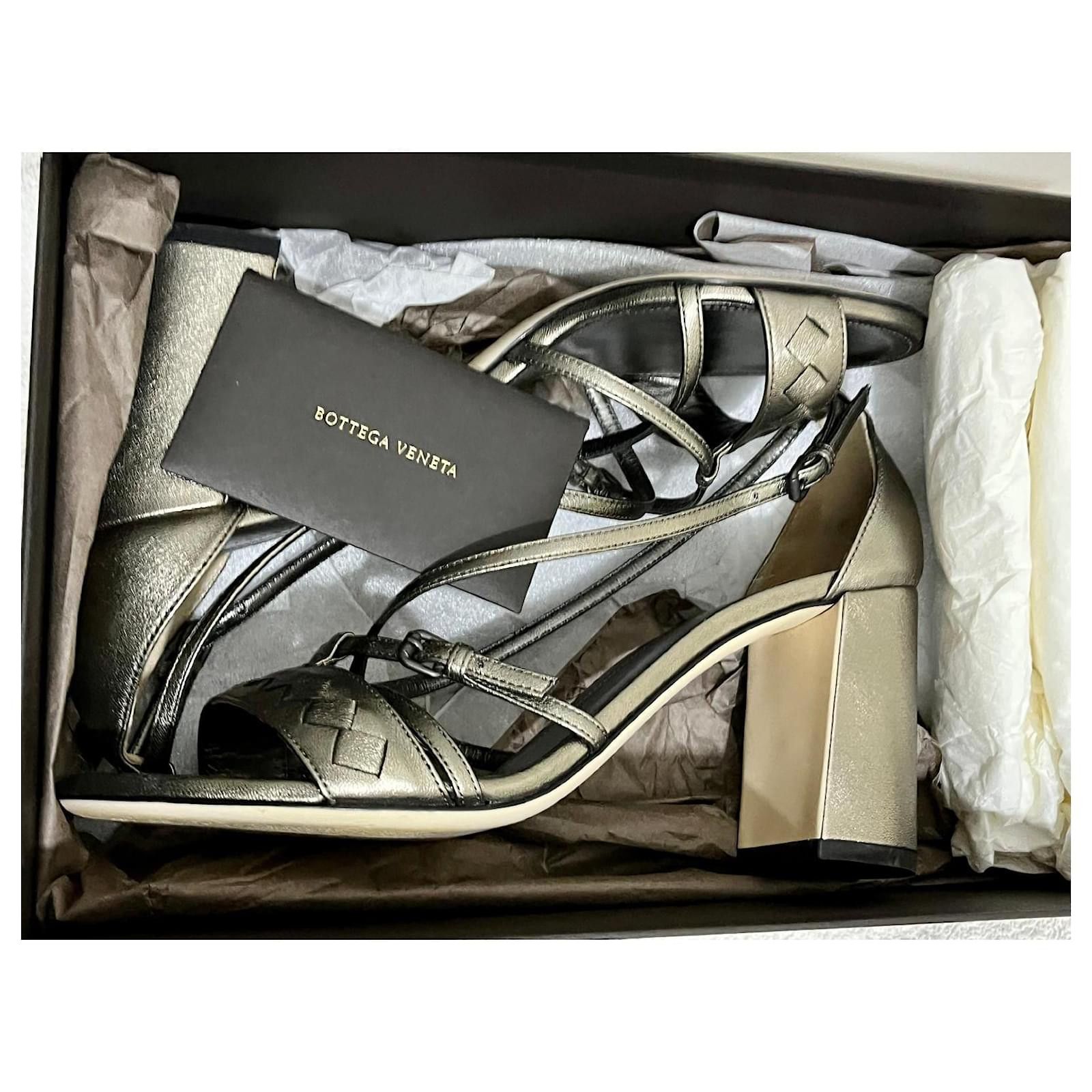 Bottega Veneta Antiqued silver heels Size US 8 / IT 38 - 3 Thumbnail