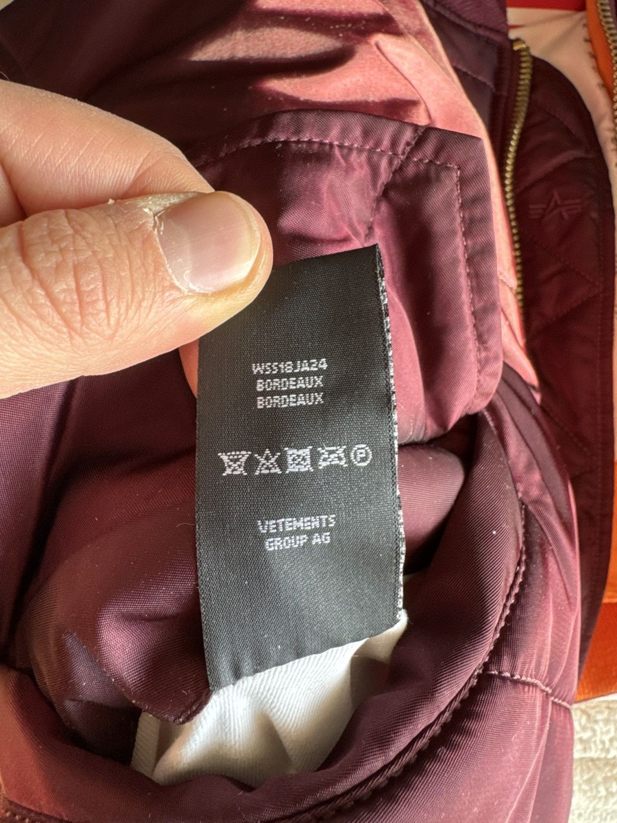 Alpha Industries × Vetements ‼️RARE‼️ VETEMENTS X ALPHA MA-1 BURGUNDY BOMBER JACKET HYPE Size US XS / EU 42 / 0 - 8 Thumbnail