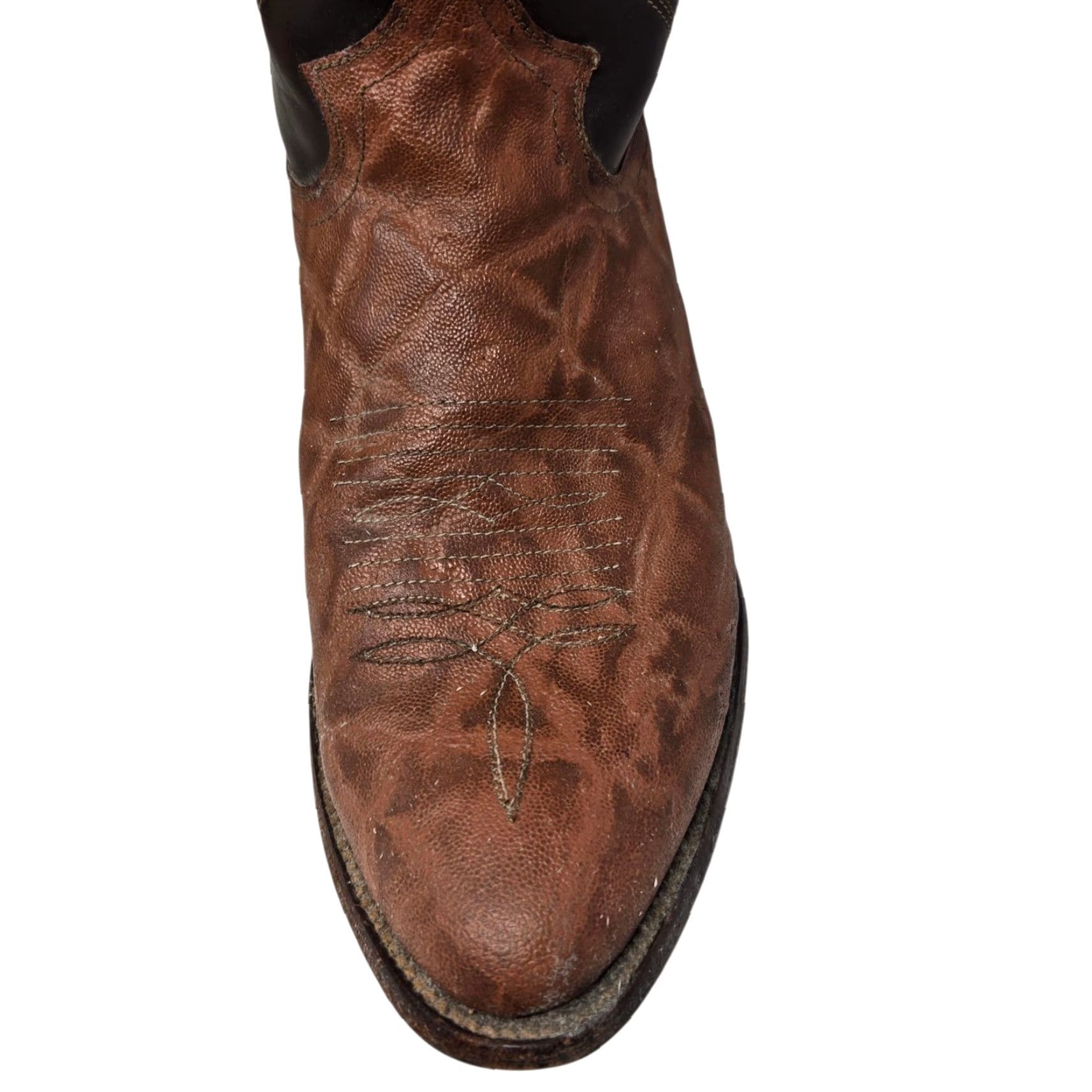Justin Boots VINTAGE Justin Boots Boot Western Cowboy Leather D Brown Size 9 Men Shoes - read flaws readouts Size US 9 / EU 42 - 5 Thumbnail