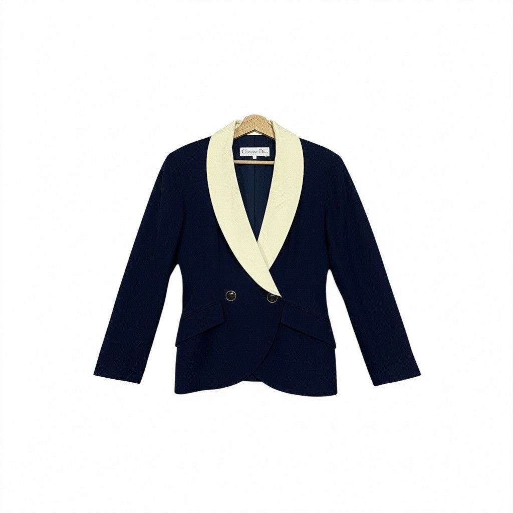 Dior ‼️LSTDROP‼️Vtg Christian Dior Wool Shawl Collar Smoking Jacket Size M / US 6-8 / IT 42-44 - 1 Thumbnail