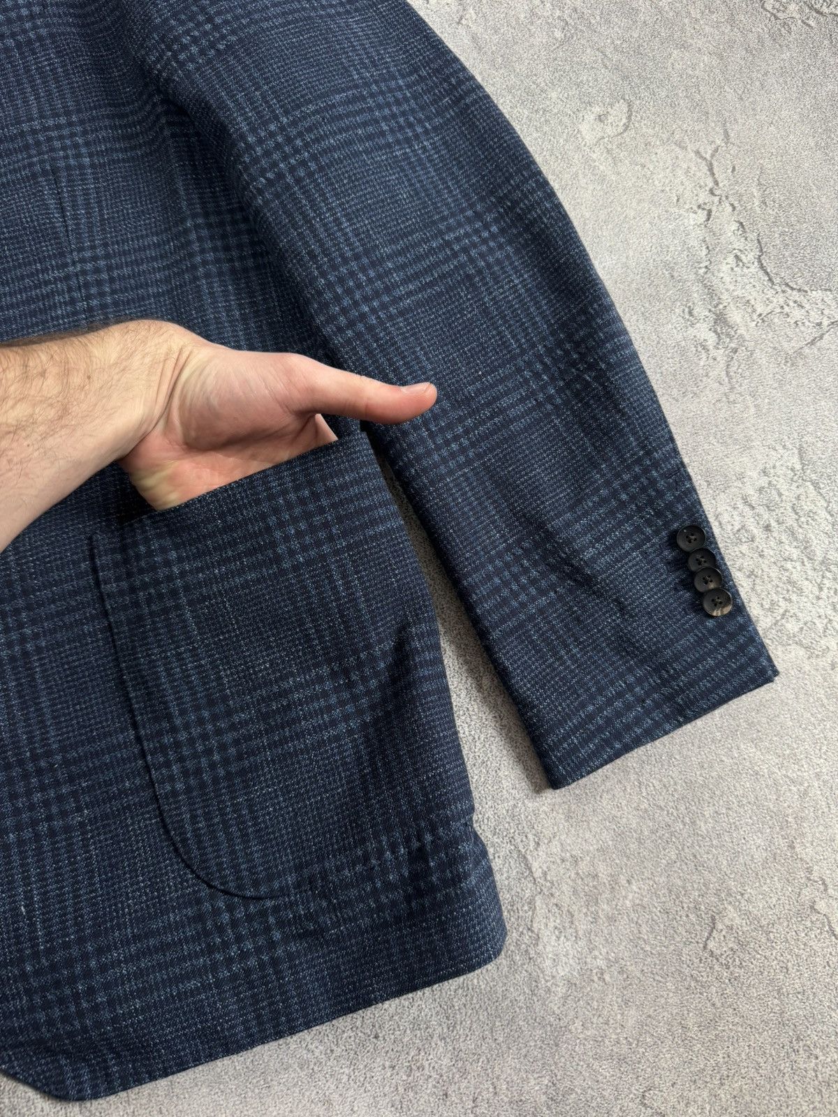 Lardini Lardini L/XL Chekered blue blazer button up jacket casual Size US L / EU 52-54 / 3 - 8 Thumbnail