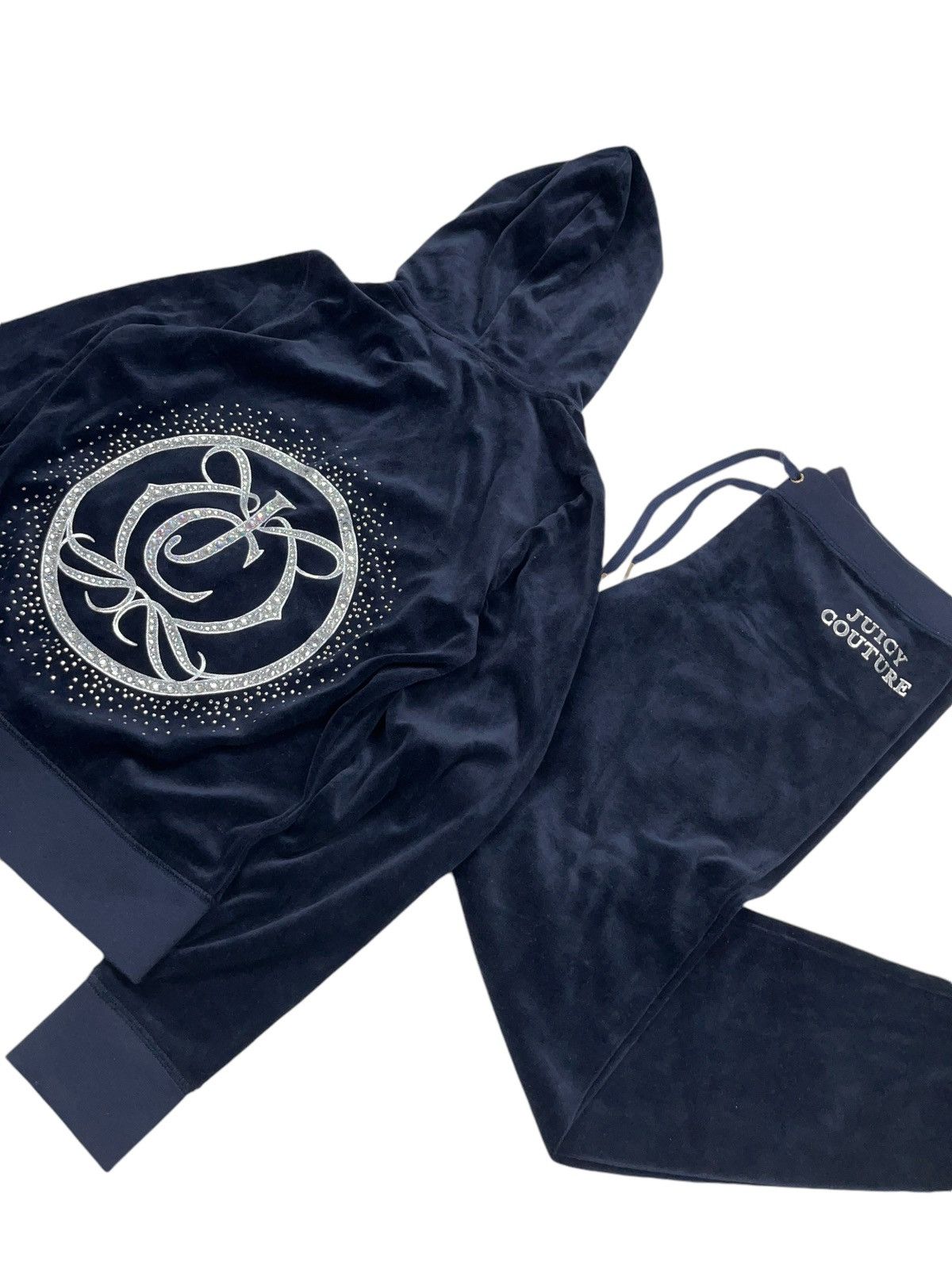 Juicy Couture Vintage y2k Juicy Couture Big Logo Velour Track Suit Size M / US 6-8 / IT 42-44 - 2 Thumbnail