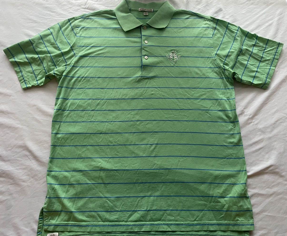 Peter Millar Peter Millar Polo Mens Large Green Blue Striped Golf Shirt Size US L / EU 52-54 / 3 - 2 Thumbnail
