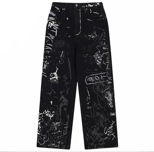 Jean Lefty Graffiti denim pants jeans Size US 33 - 1 Thumbnail