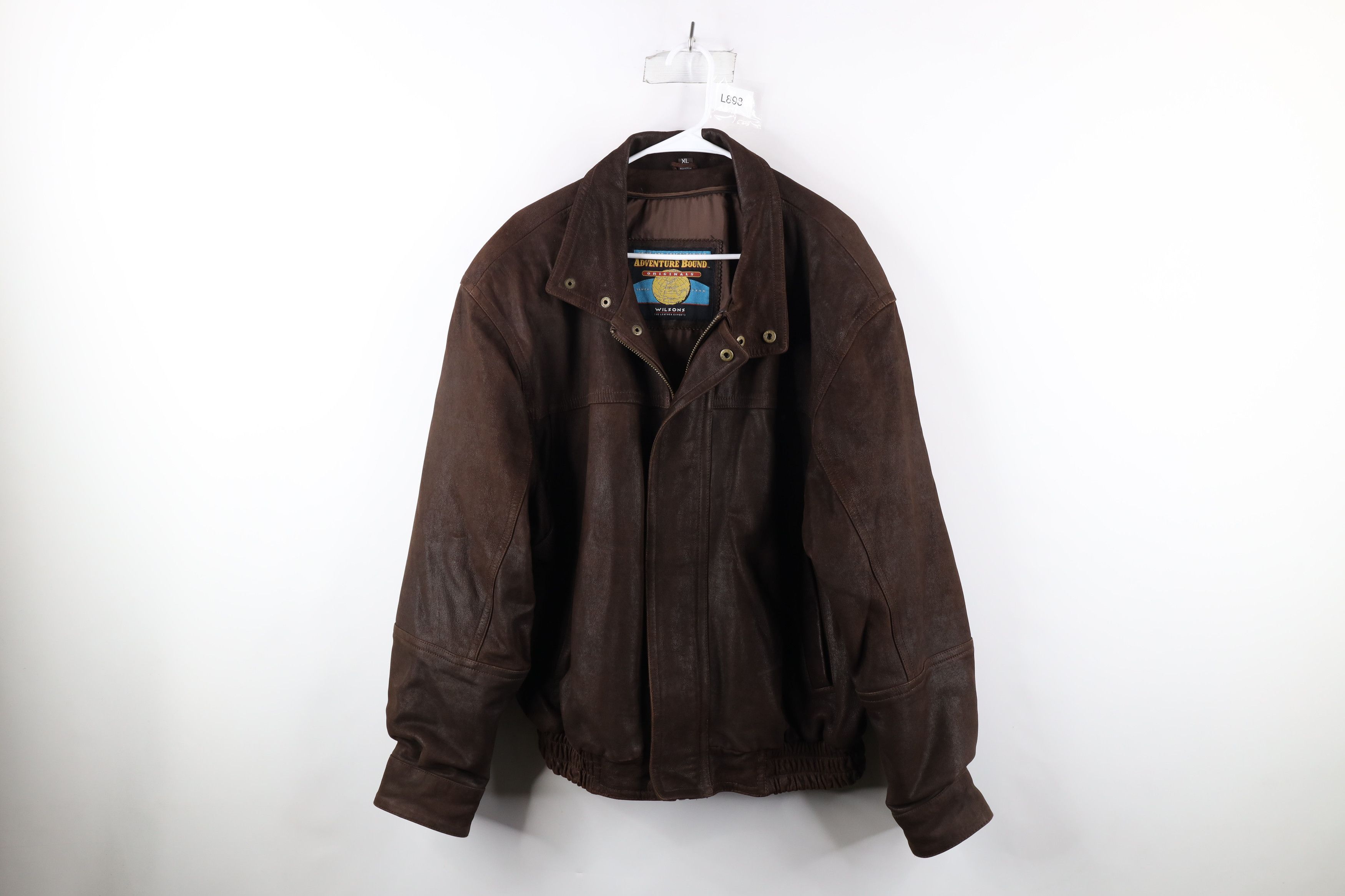 image of Vintage 90's Streetwear Leather Flight Bomber Jacket Brown, Men's (Size XL)