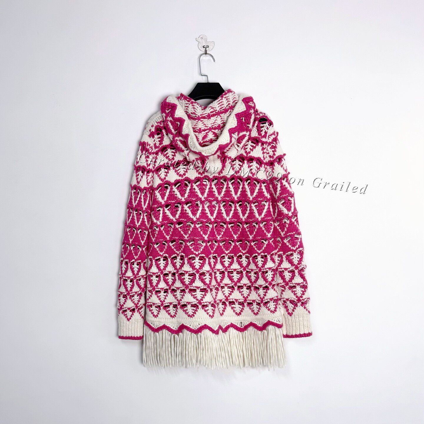 Chanel Chanel Runway Pink White Fair Isle Hooded Dress Size S / US 4 / IT 40 - 1 Thumbnail