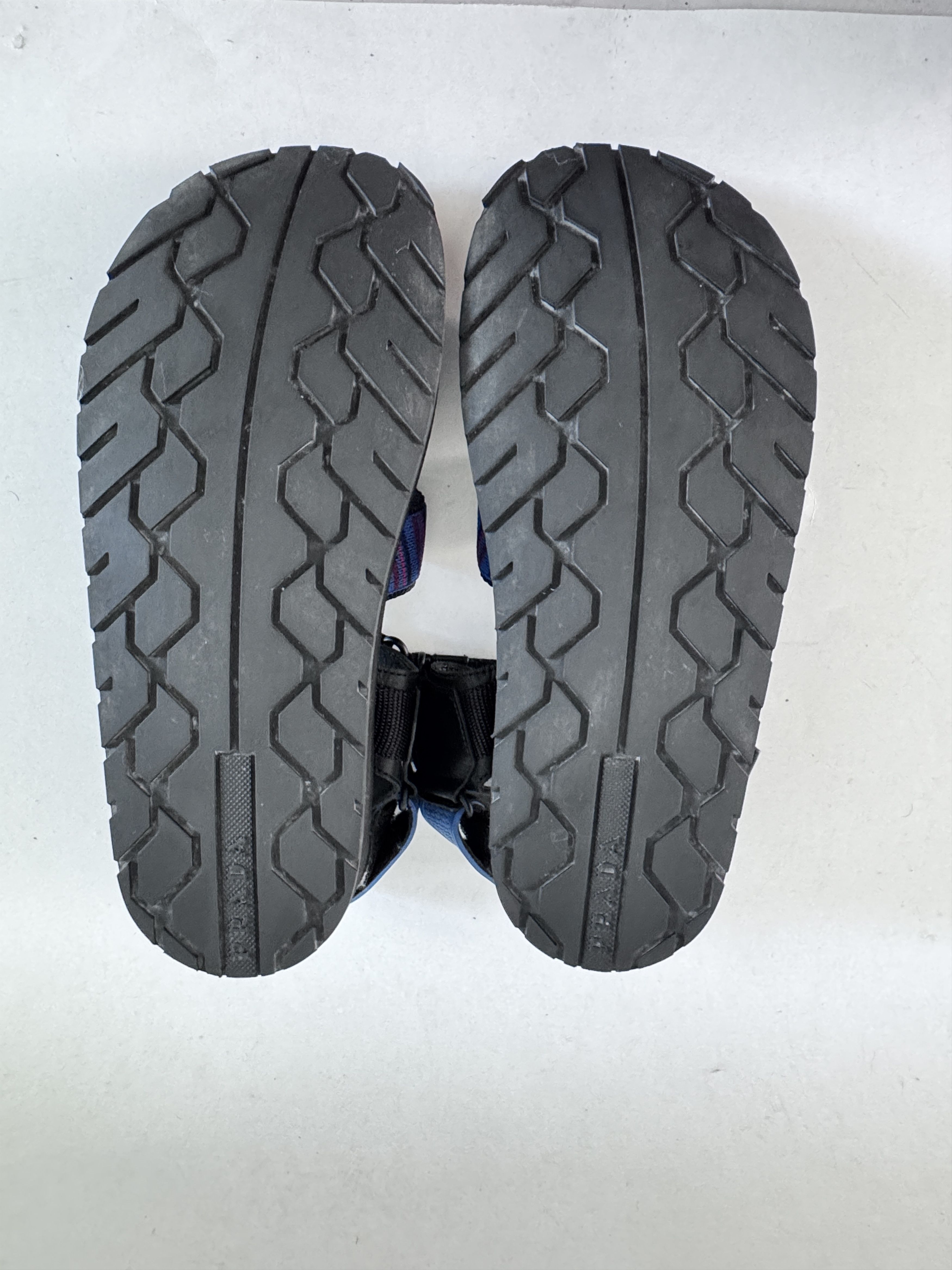 Prada PRADA Black Purple Blue Leather Synthetic Sandals 4X3212 Size US 8 / EU 41 - 10 Thumbnail