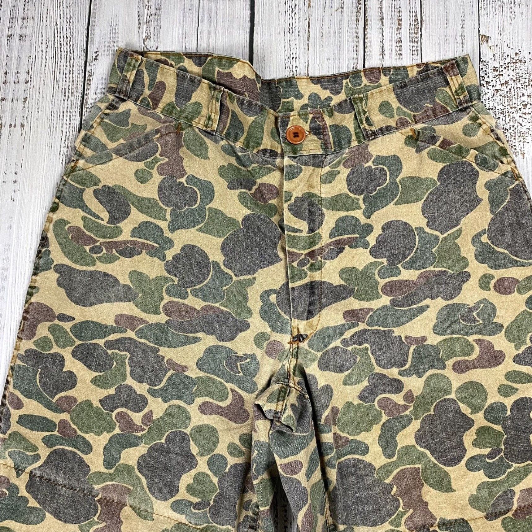 Doublet VINTAGE 1970s American Field Sportswear Duck Camo Double Knee Work Pants Brown Cotton Mens 40 outdoor, military style Size US 40 / EU 56 - 6 Thumbnail