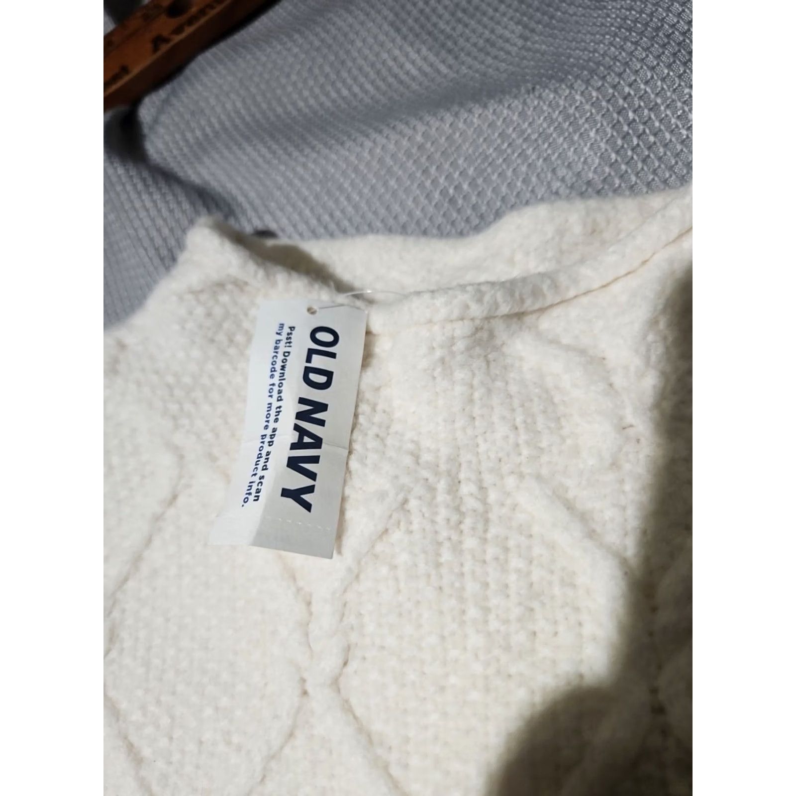 Old Navy Old Navy Sweater Womens Medium Ivory White Fisherman Knit Roll Neck Casual Size M / US 6-8 / IT 42-44 - 6 Thumbnail