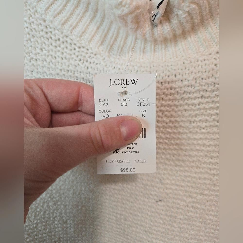 Other J Crew Mockneck Cable-Sleeve Sweater Size S / US 4 / IT 40 - 5 Thumbnail