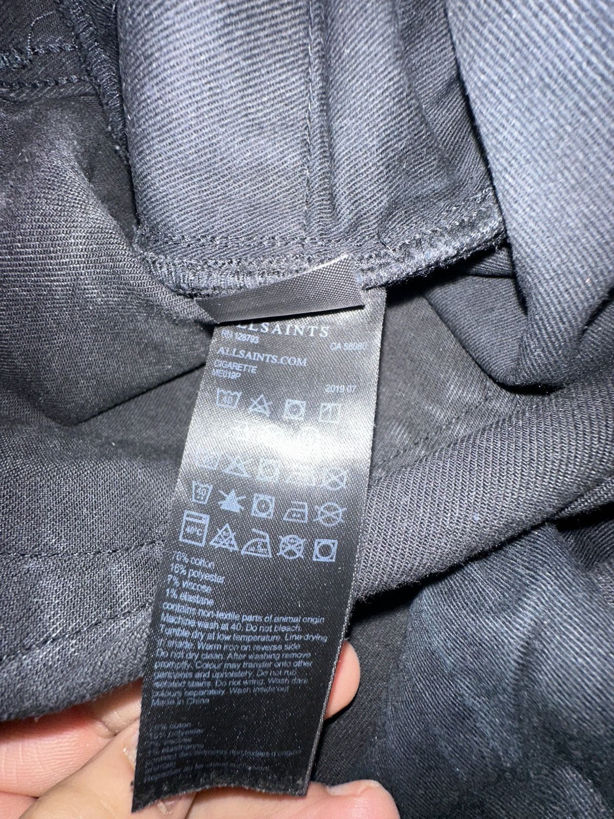 Allsaints All Saints Black Denim Cigarette Jeans Size US 30 / EU 46 - 7 Thumbnail