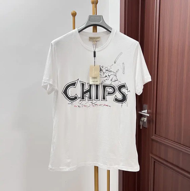 Burberry Burberry White Cotton Men's T-Shirt Size US L / EU 52-54 / 3 - 1 Thumbnail