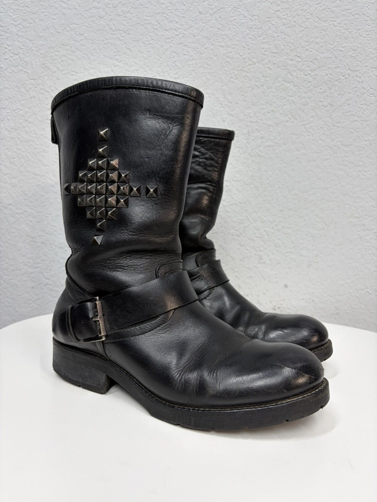 Hedi Slimane Artisan Black Harness High Guidi Vibe Leather Biker Boots Size US 7.5 / EU 40-41 - 9 Thumbnail
