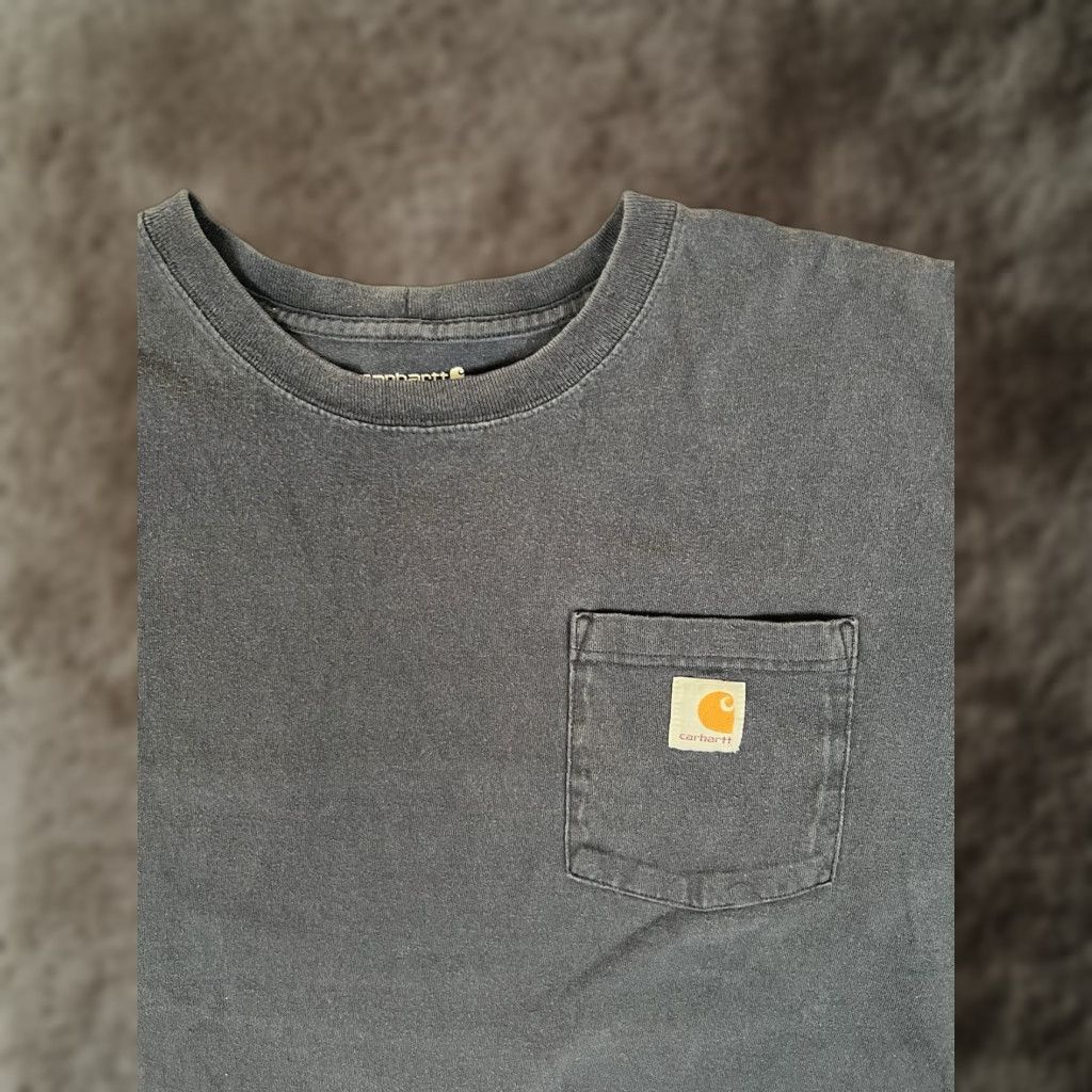 Carhartt VINTAGE Carhartt Pocket Tee T-Shirt XL Blue Men Short Sleeve 90s Grunge Classic Pockets Sun Fade Size US XL / EU 56 / 4 - 1 Thumbnail