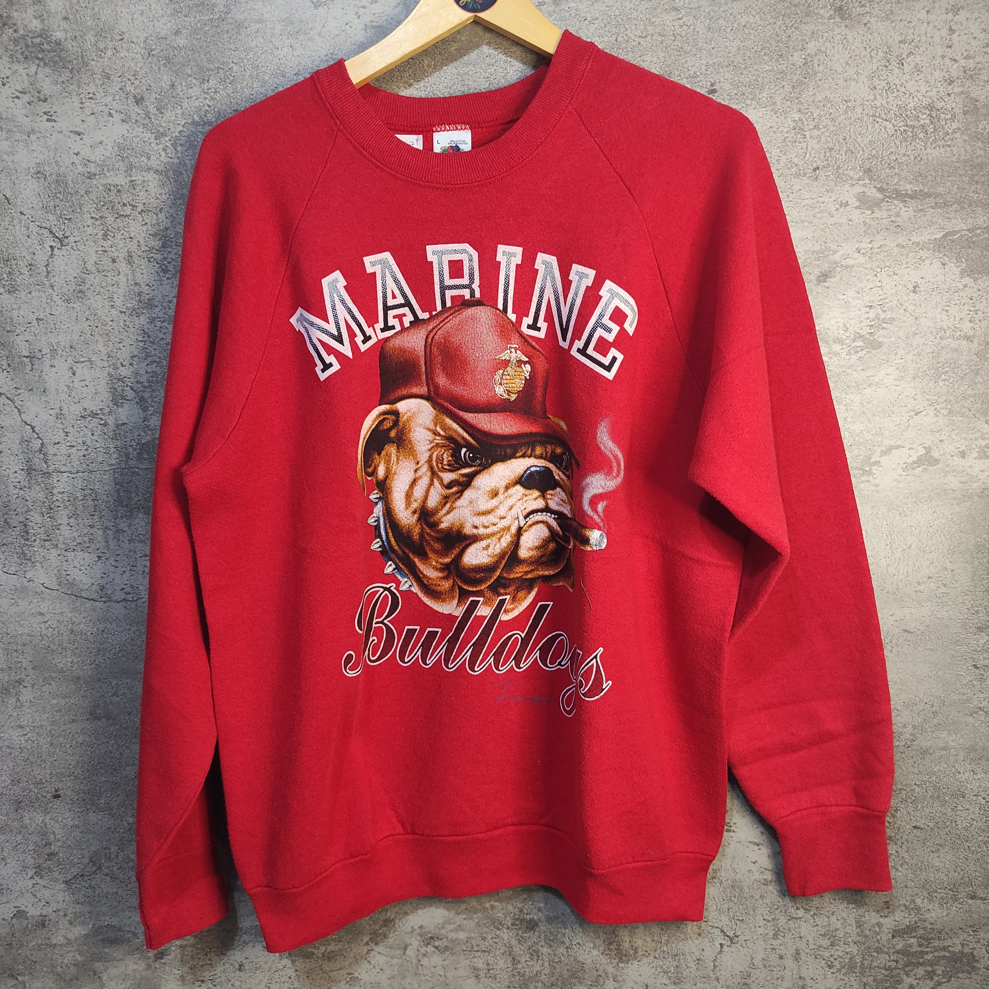 Vintage Vintage - 90s Marine Bulldogs Sweatshirt Size US L / EU 52-54 / 3 - 1 Thumbnail