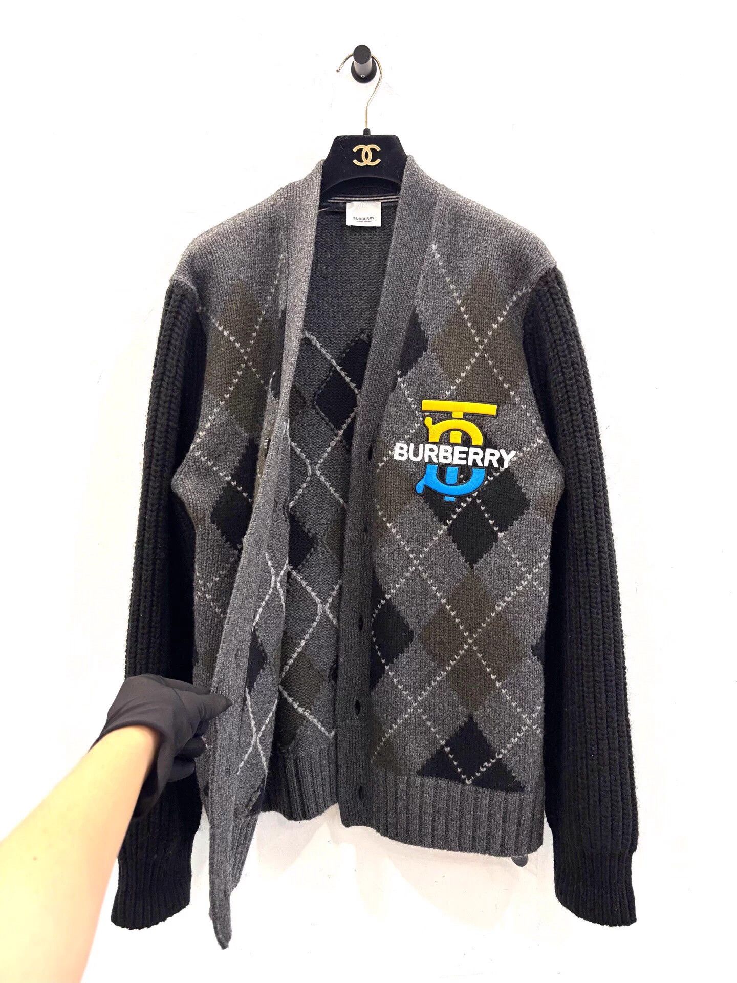 Burberry Burberry gray black check TB logo cardigan men's M Size US M / EU 48-50 / 2 - 4 Thumbnail