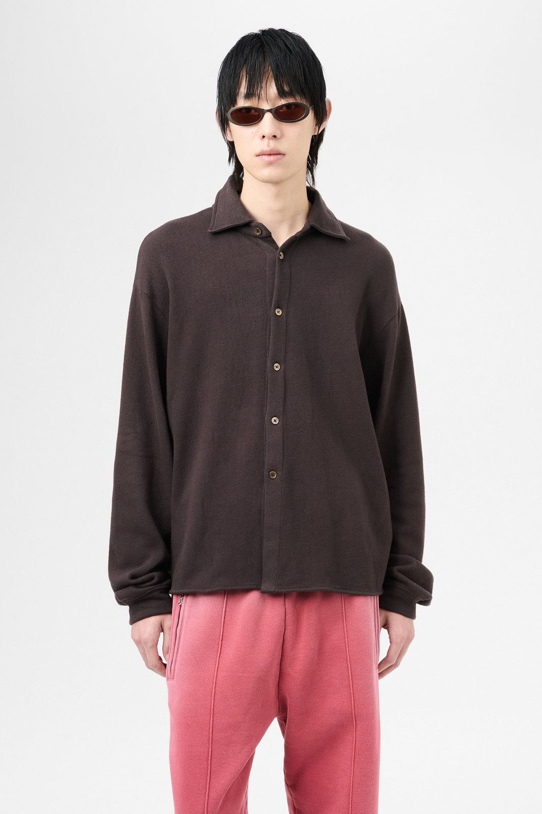 Our Legacy Our Legacy Recovery Shirt (Deep Brown Fuzzy Fleece) Size US M / EU 48-50 / 2 - 8 Thumbnail