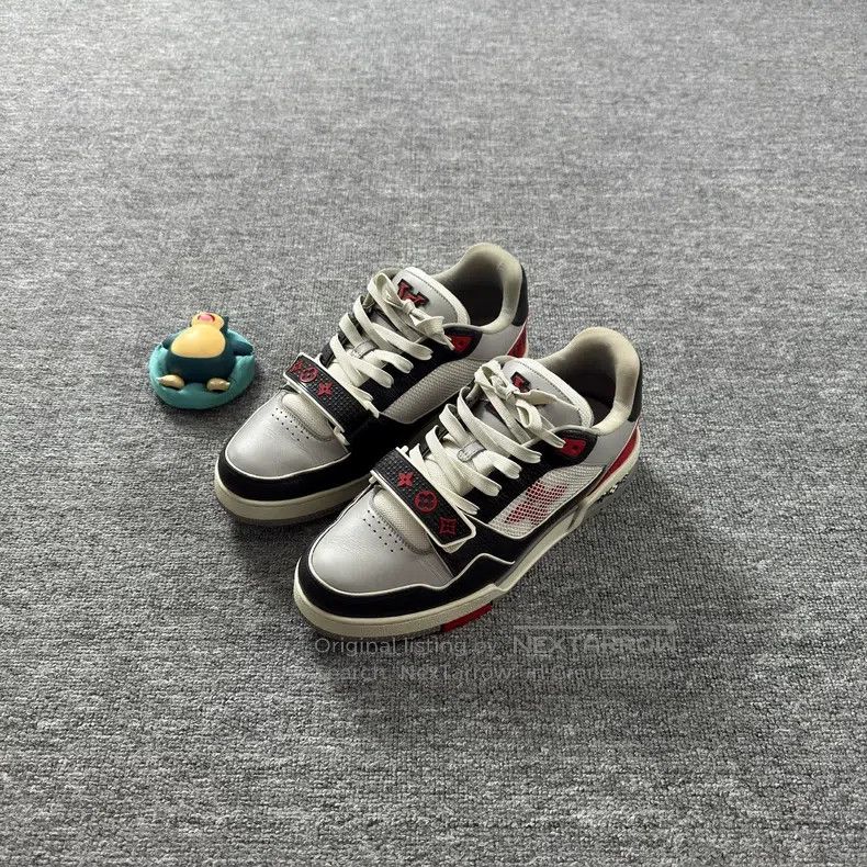 Louis Vuitton Louis Vuitton Trainer Black and Red Velcro shoes Size US 7 / EU 40 - 1 Thumbnail