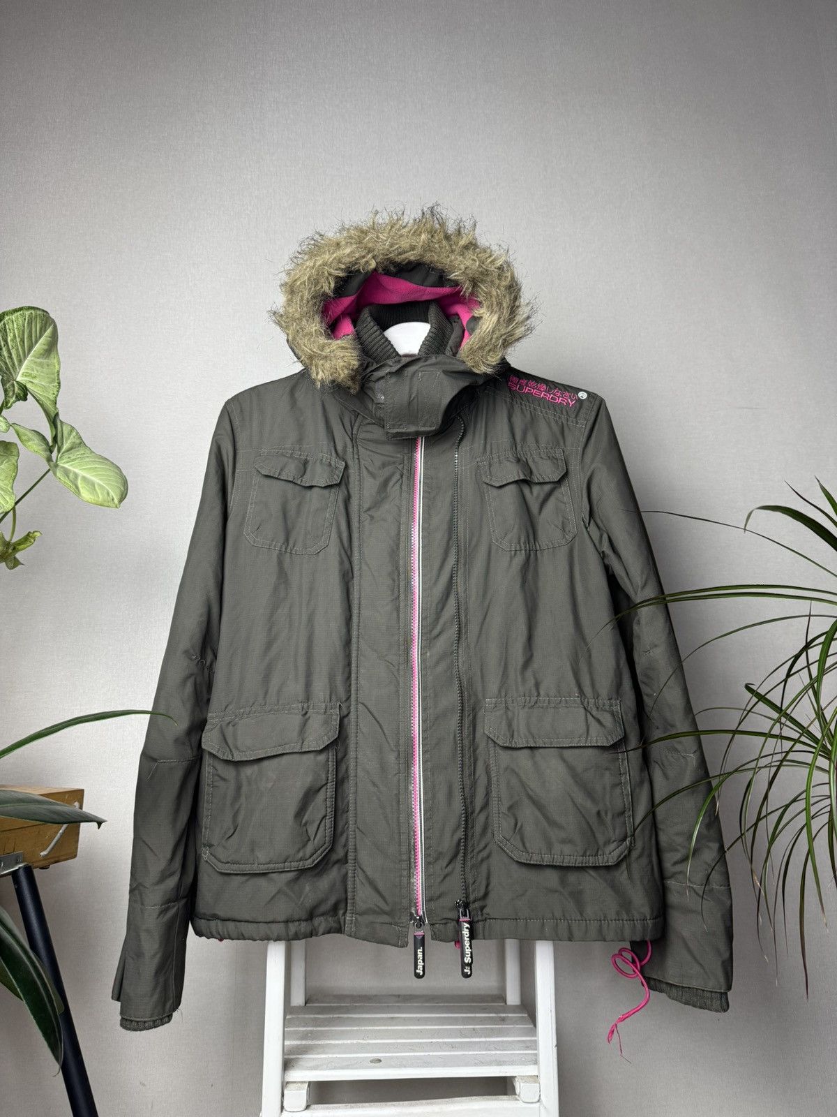 Superdry Military Y2K faux fur hood jacket if6was9 LGB Goa