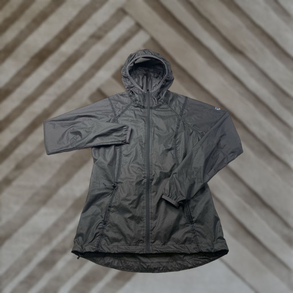 KUHL Parajax Jacket Windbreaker Lightweight Nylon Gray Womens XS Regular Zip Mid-Length