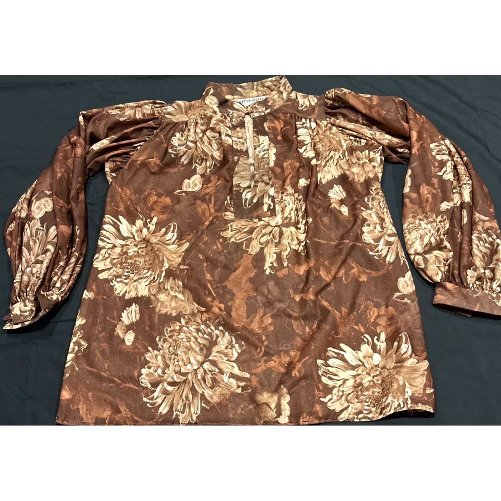 Vintage Peppermill of California Womens Vintage Semi Sheer Peasant Top, Blouse A24 Size M / US 6-8 / IT 42-44 - 2 Thumbnail