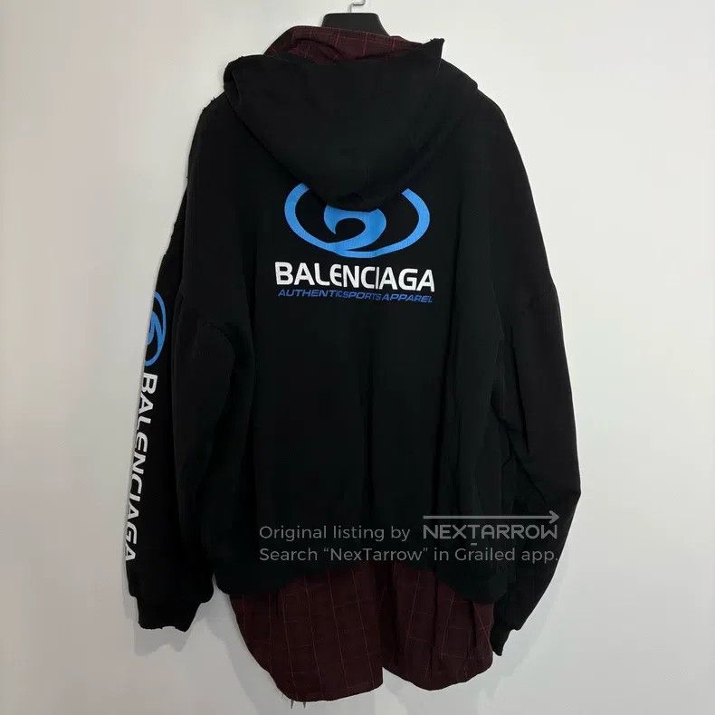 Balenciaga Balenciaga Shirt sweatshirt hybrid zip-up surf print faux Size US M / EU 48-50 / 2 - 2 Thumbnail