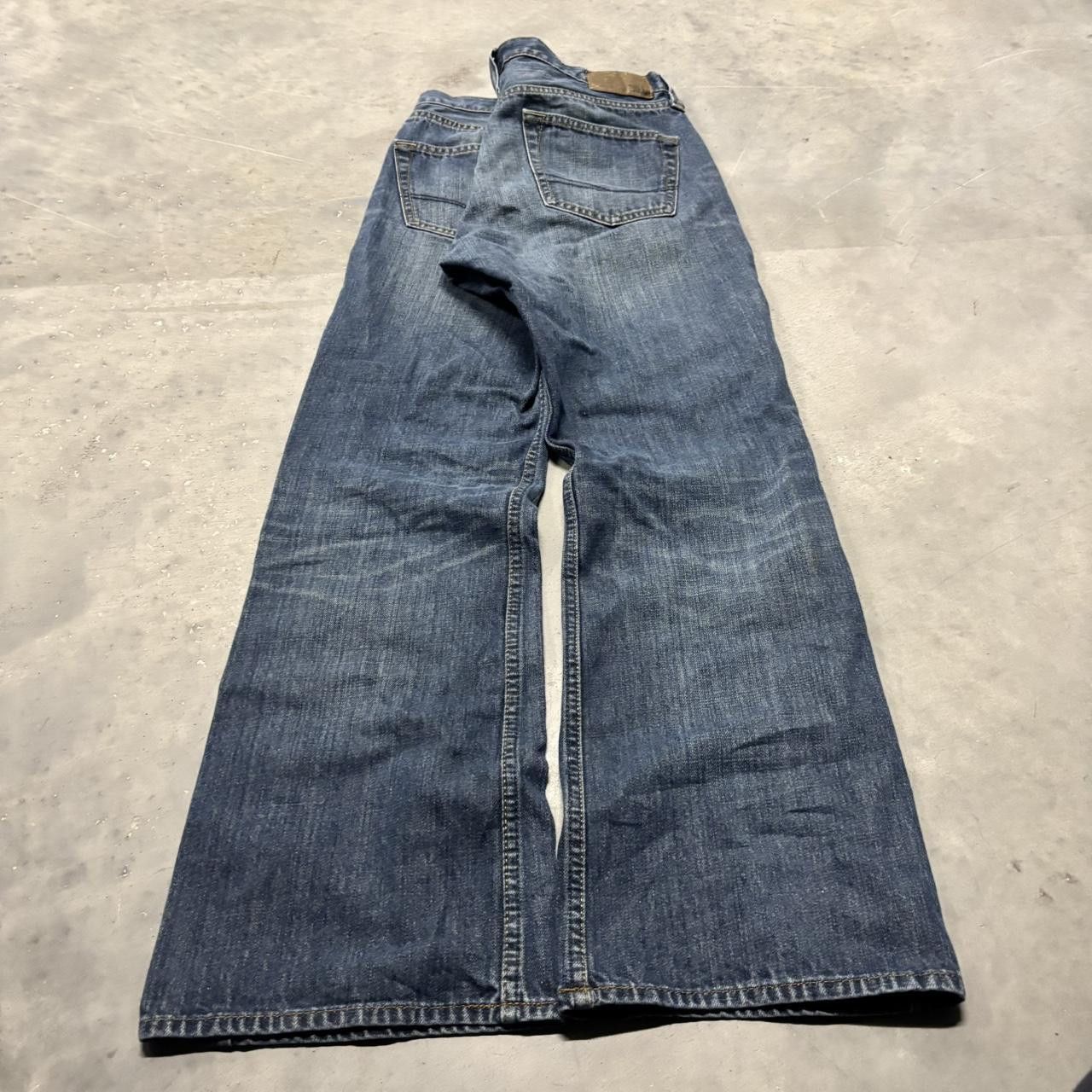 Japanese Brand × Vintage Crazy Vintage Y2K/2000s Grunge Dark Wash Bootcut Denim Jeans! Size US 31 - 4 Thumbnail