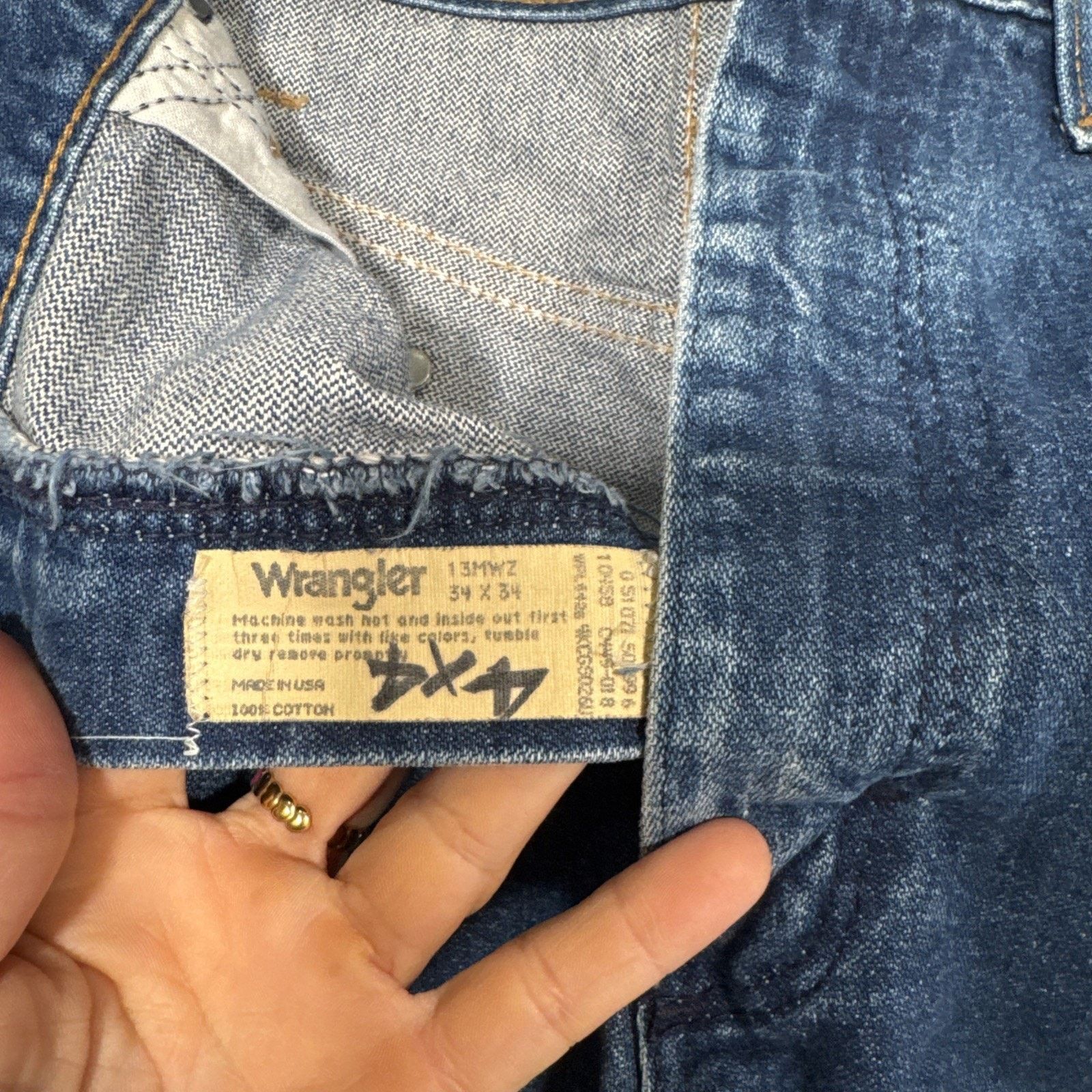 Wrangler Wrangler Shorts Mens 34 Blue 13MWZ Cutoff Distressed Cowboy Size US 34 / EU 50 - 3 Thumbnail