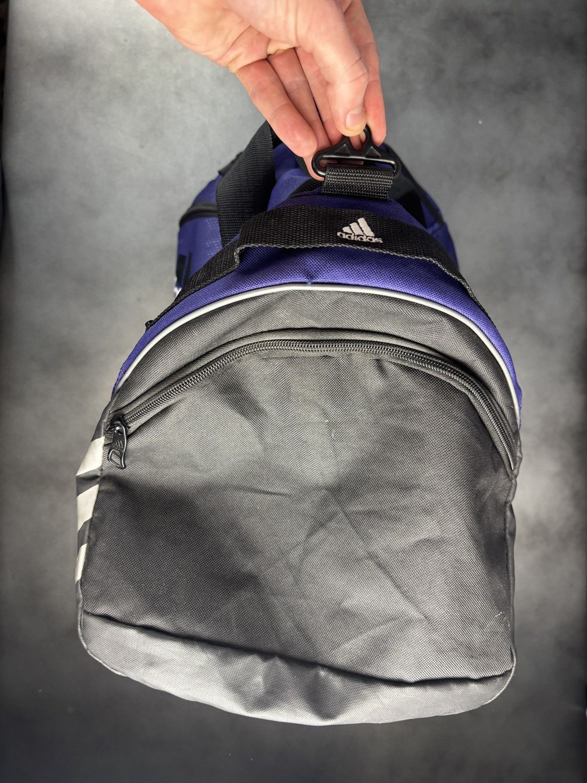 Adidas 2000s Adidas Duffle Bag Vintage Gym Bag Purple Sport Sack Size ONE SIZE - 16 Thumbnail
