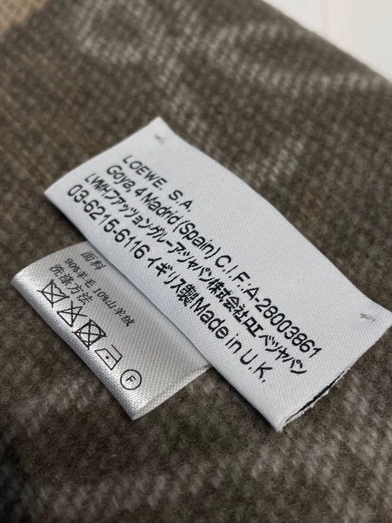 Loewe LOEWE White multicolored wool cashmere checkered scarf Size ONE SIZE - 3 Thumbnail