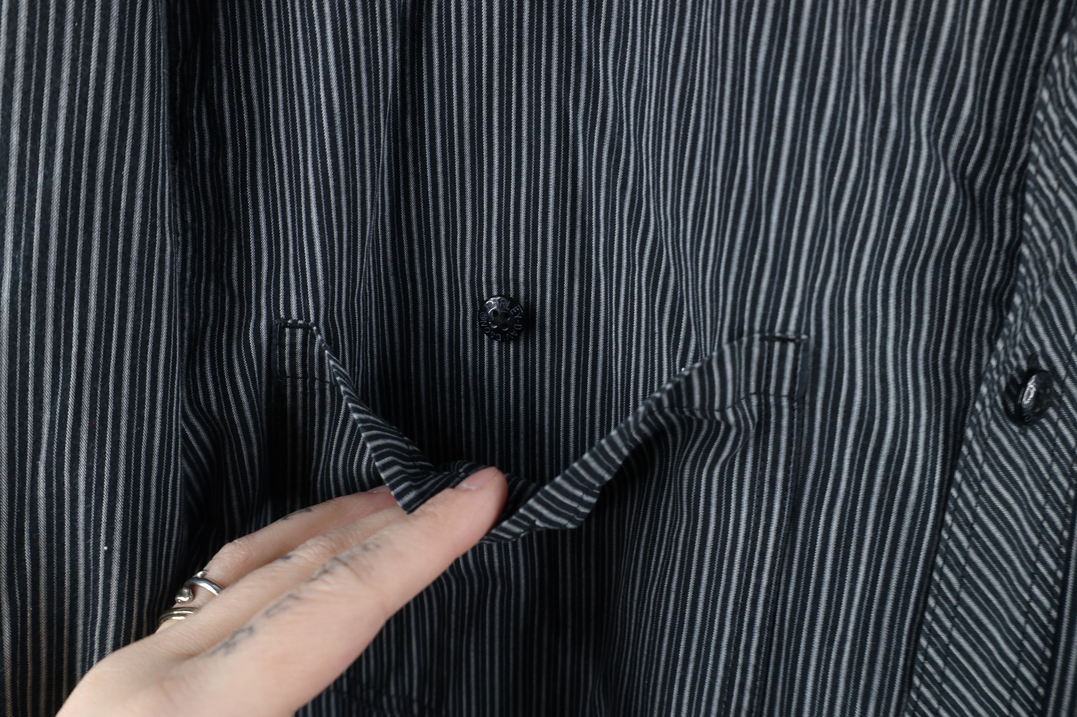 Harley Davidson × Vintage Vintage Harley Davidson Striped Collared Button Down Shirt Size US XL / EU 56 / 4 - 7 Thumbnail