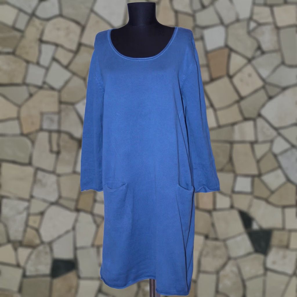 Vintage Gudrun Sjoden womens blue cotton A-Line Dress Size L Size L / US 10 / IT 46 - 1 Thumbnail