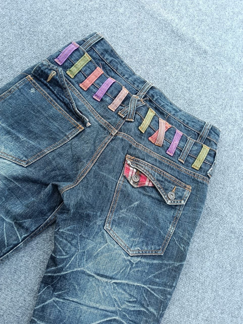 Japanese Brand Nylaus Double Waist Lightning Bolt straight cut jeans. Size US 31 - 3 Thumbnail