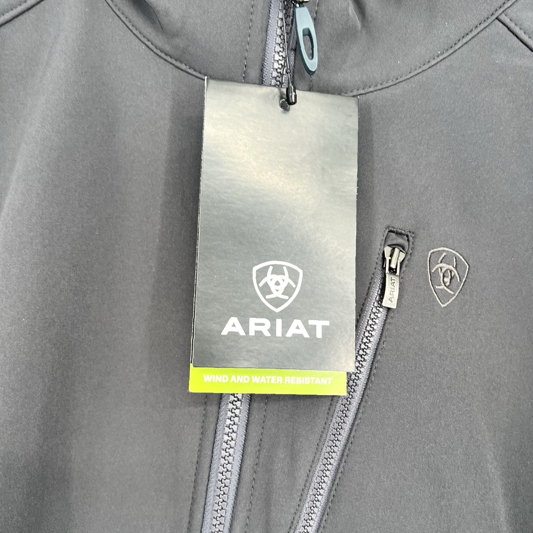 Ariat Ariat Jacket Softshell Men XL Stand-Up Collar Logo Gray Phantom Dark Grey Size US XL / EU 56 / 4 - 2 Thumbnail