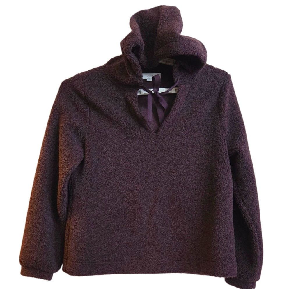 Loft LOFT Pullover Hoodie – Small Purple Cozy Fleece Size S / US 4 / IT 40 - 2 Thumbnail