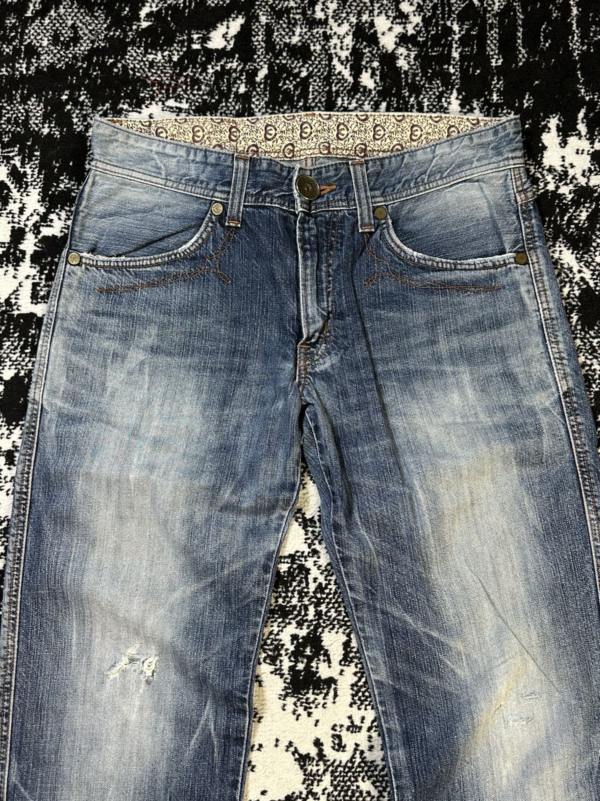 Undercover 2000s Navajo Edwin Blue Trip 503 Flare Washed Denim Size US 32 / EU 48 - 3 Thumbnail