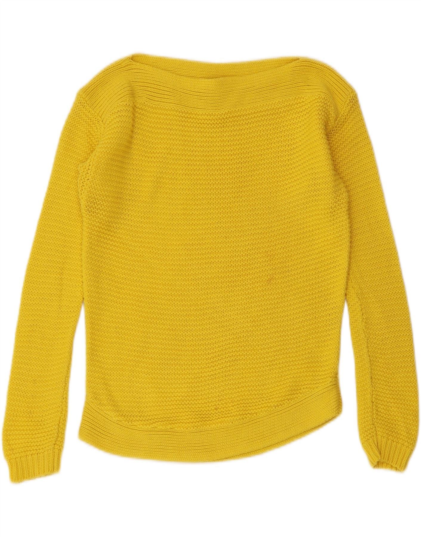 Ralph Lauren Womens Boat Neck Jumper Sweater UK 10 Small Yellow Size XS / US 0-2 / IT 36-38 - 1 Thumbnail