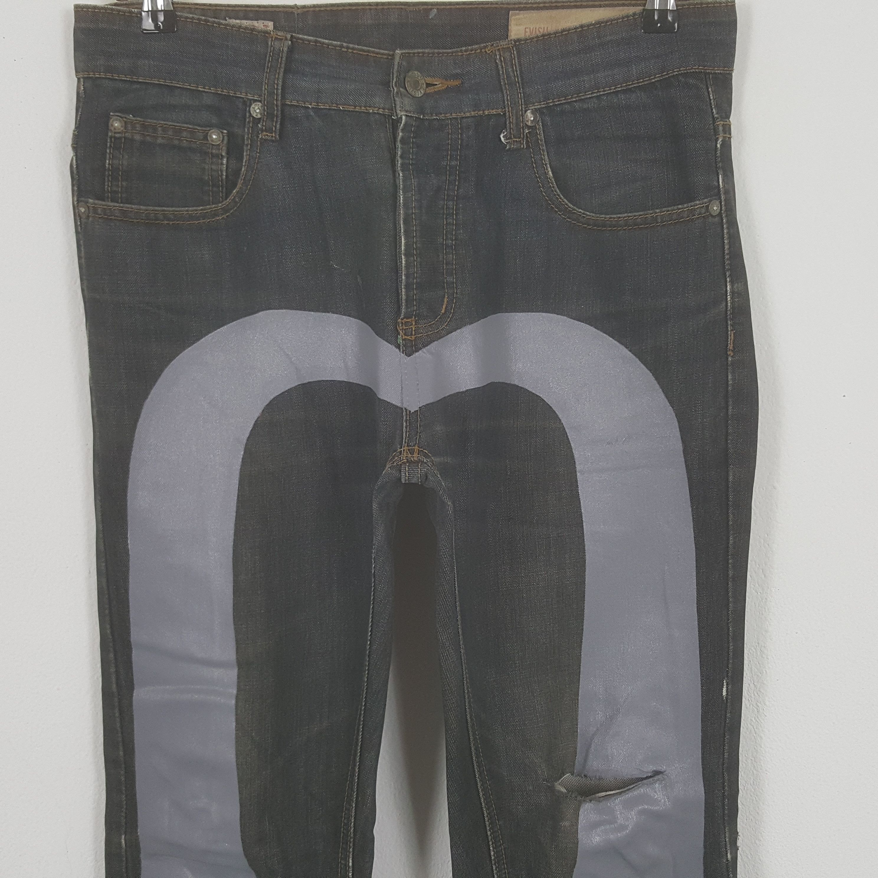 Japanese Brand Vintage Evisu Japanese Brand Daicock Custom Art Denim Jeans Size US 31 - 2 Thumbnail
