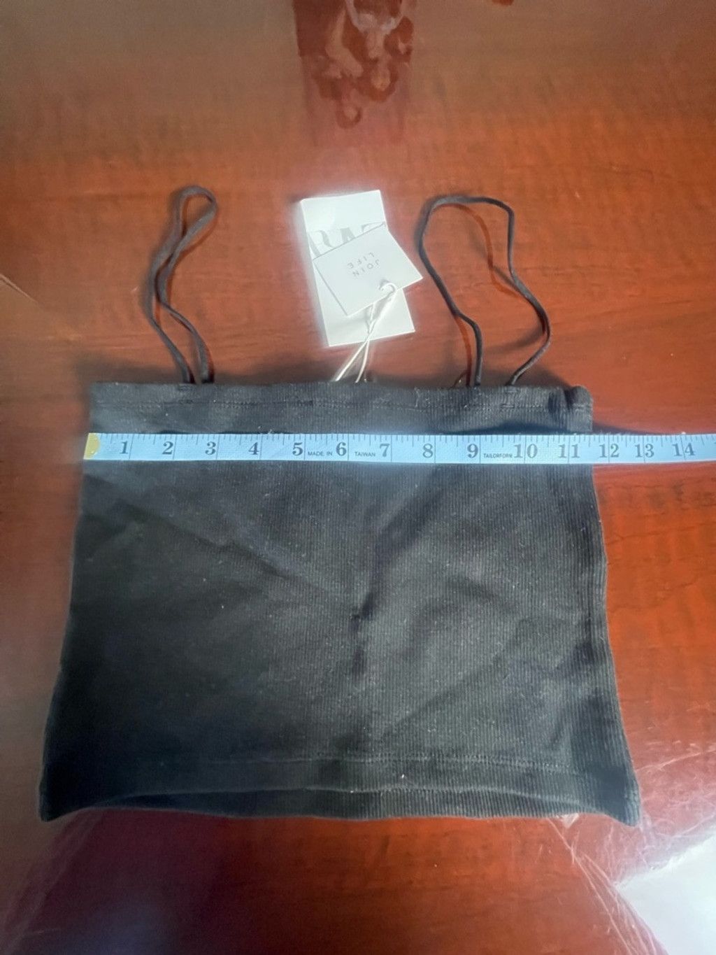 Zara ZARA Black Ribbed Crop Top Spaghetti Strap Minimalist Sz L Size L / US 10 / IT 46 - 5 Thumbnail