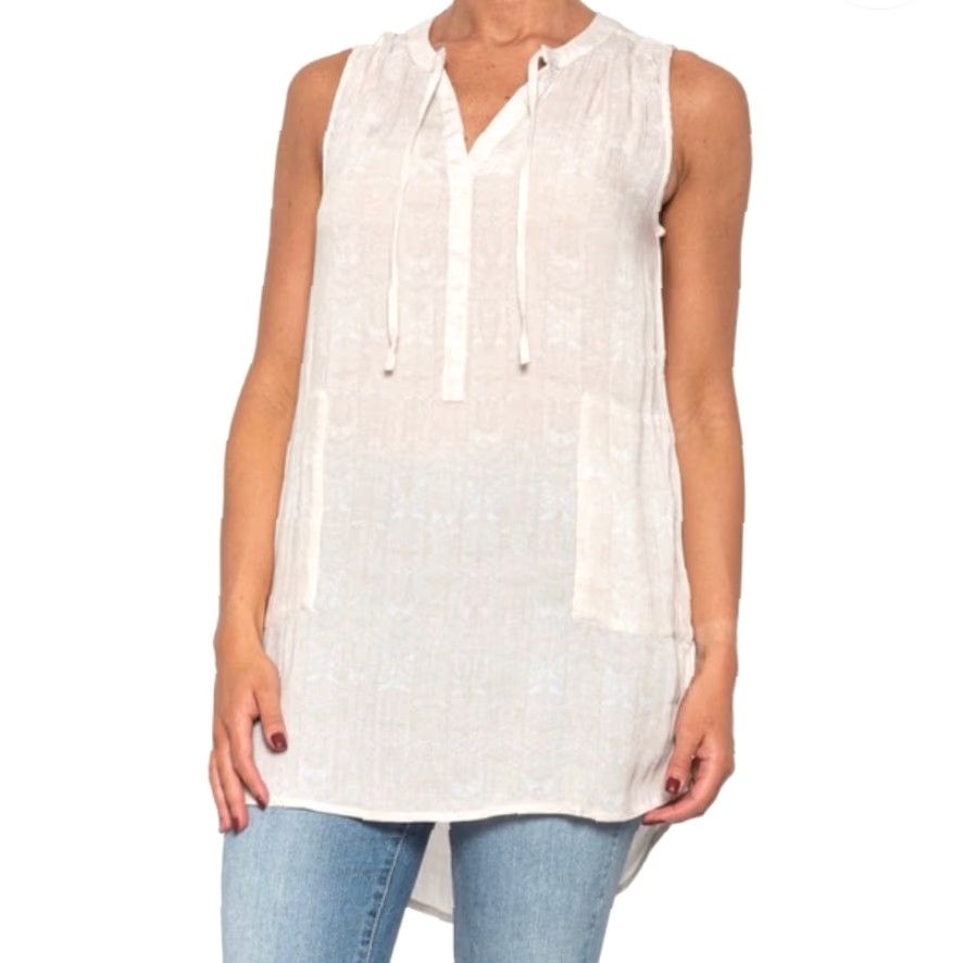 Prana Prana Womens |S| Natassa Crinkled Sleeveless Tunic Beige V-Neck Pockets Lightweight Beach Tunic 100% Lenzing Modal Regular S Womens Size S / US 4 / IT 40 - 3 Thumbnail