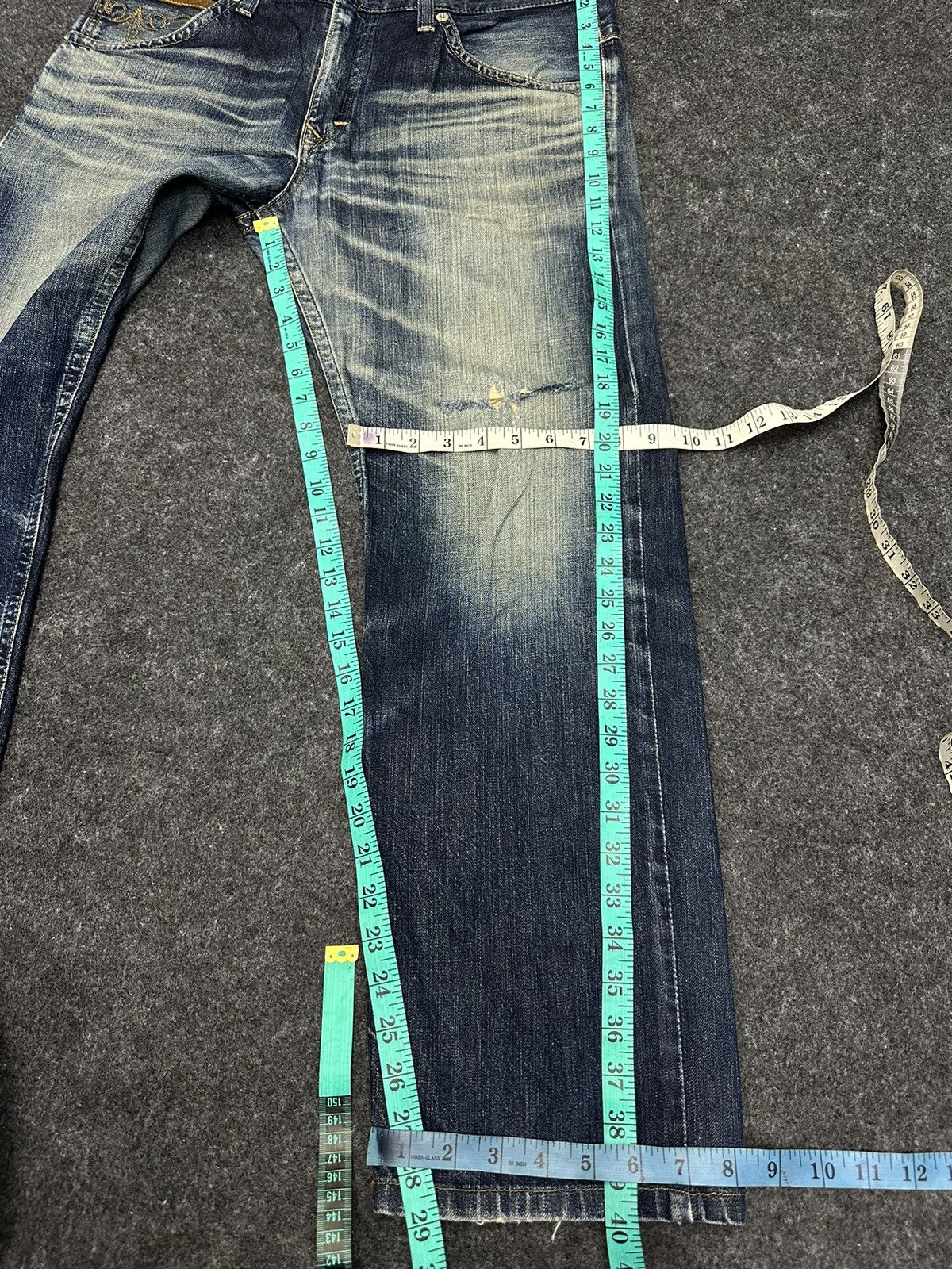 Edwin 90s Vintage Edwin XV 403 MudWash Distressed Denim 34x29 F27 Size US 34 / EU 50 - 9 Thumbnail
