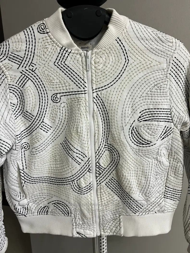 Hermes Hermes Women's white cotton jacket with classic black and Size XS / US 0-2 / IT 36-38 - 1 Thumbnail