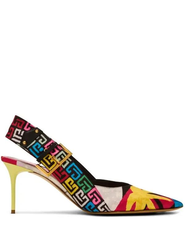 o1s1wg111225 Monogram-Print Satin Pumps in Multicolor