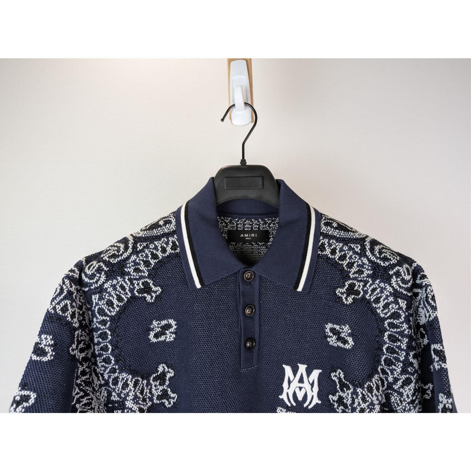 Amiri o1rshd1 Bandana Polo Shirt in Blue Size US S / EU 44-46 / 1 - 3 Thumbnail