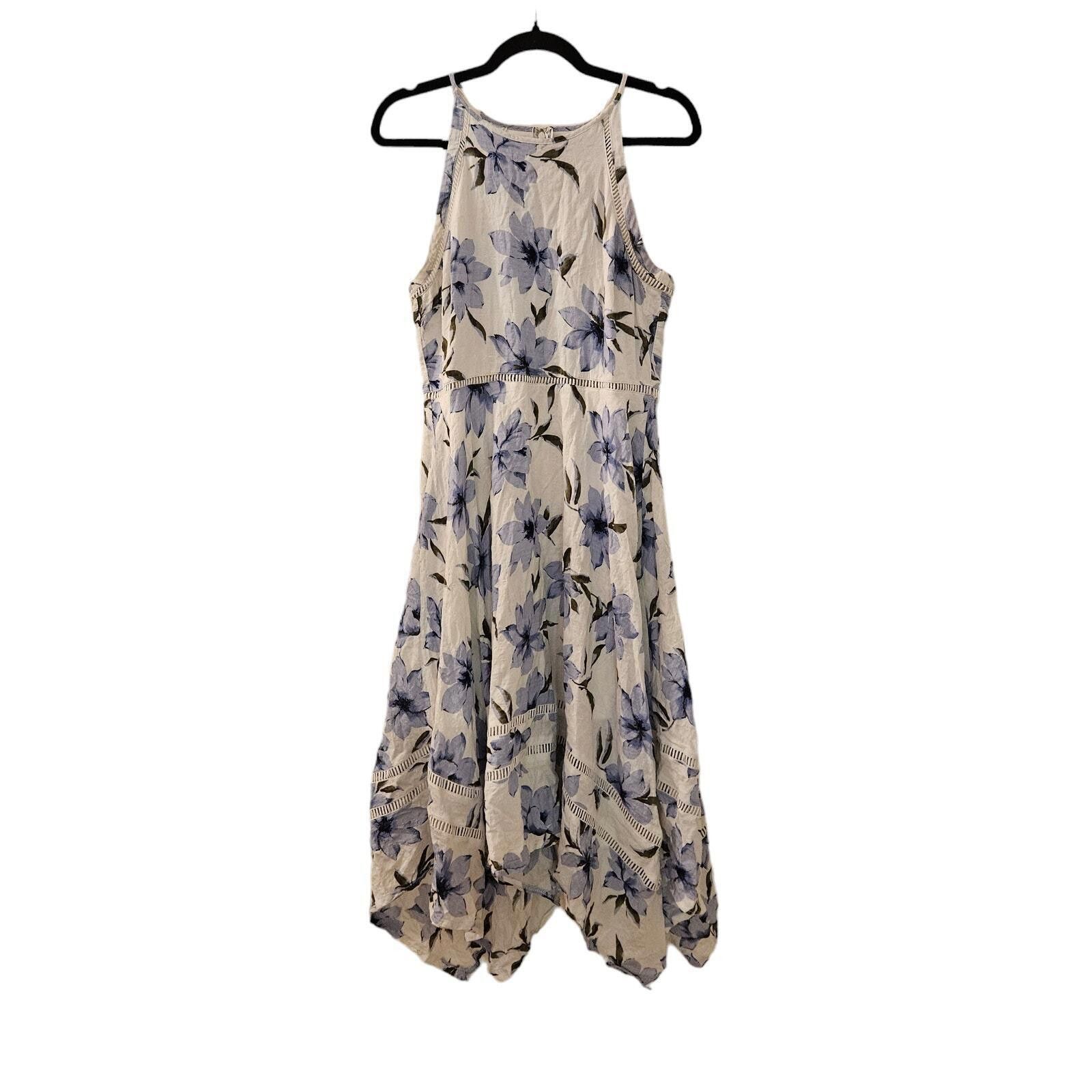 Designer Lulu’s Zahara Blue And White Floral Print Dress Size Large Size L / US 10 / IT 46 - 2 Thumbnail