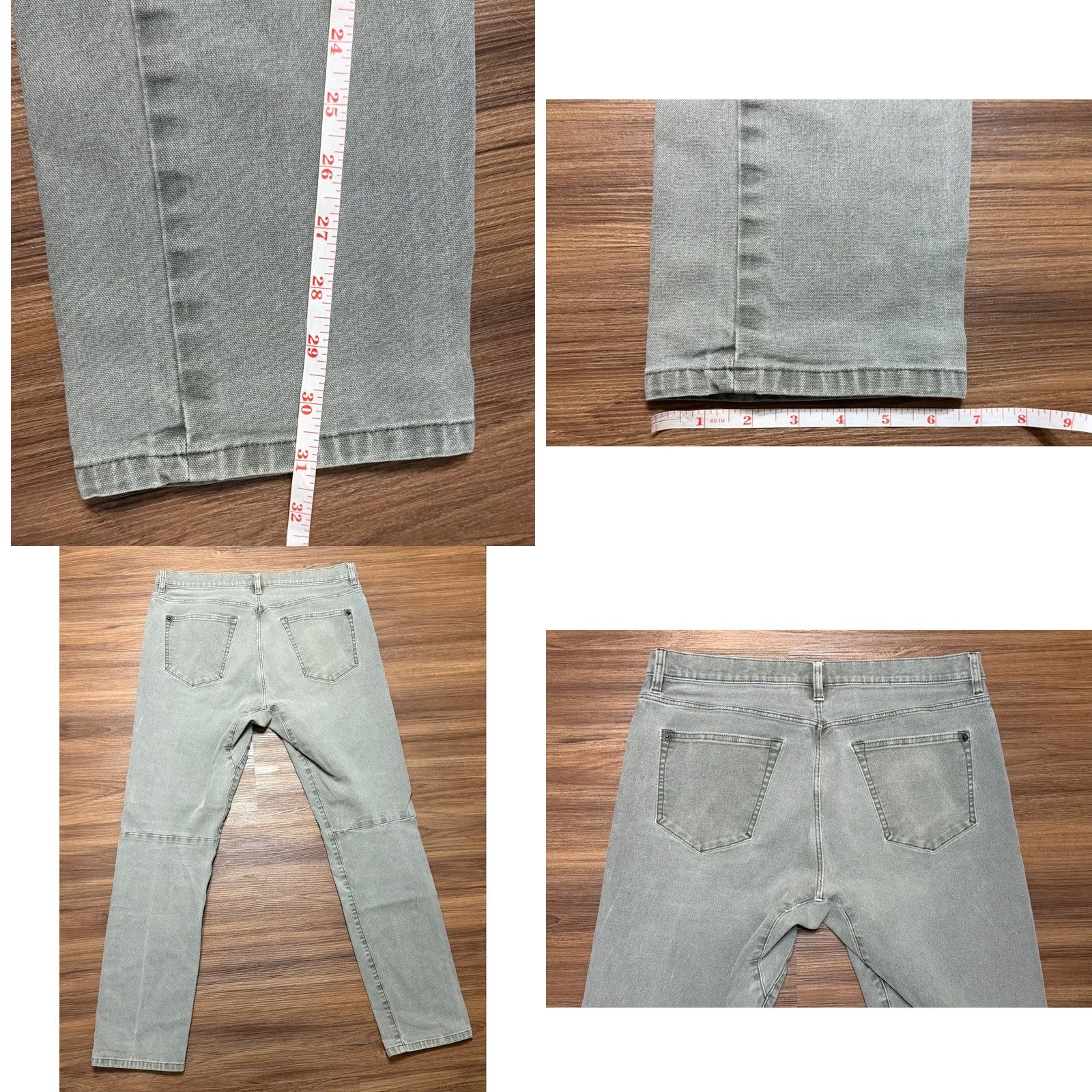 Vintage Proof Rover Pant Mens Olive Green Slim Straight Jeans 34x32 Size US 34 / EU 50 - 8 Thumbnail