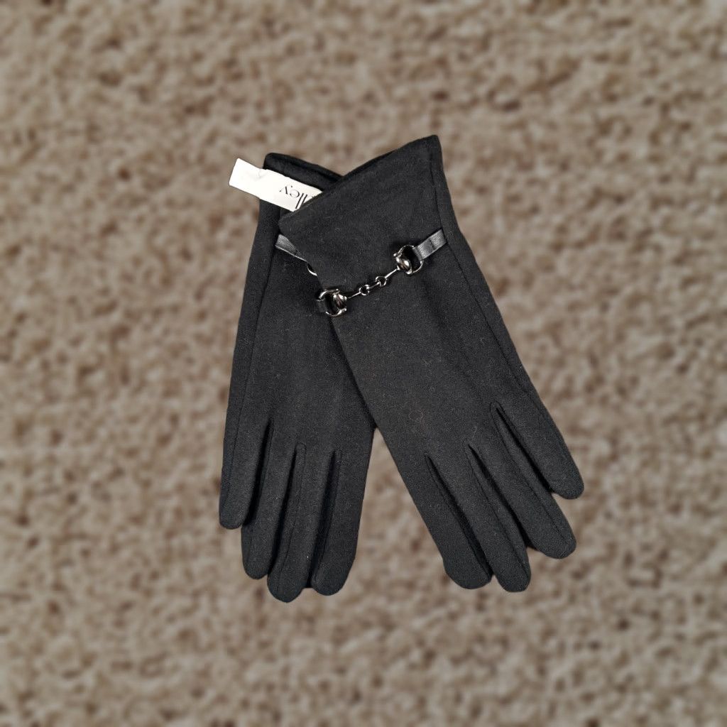 Vintage Hadley Women Gloves One Size Black 100% Polyester Faux Suede Leather NEW Size ONE SIZE - 1 Thumbnail