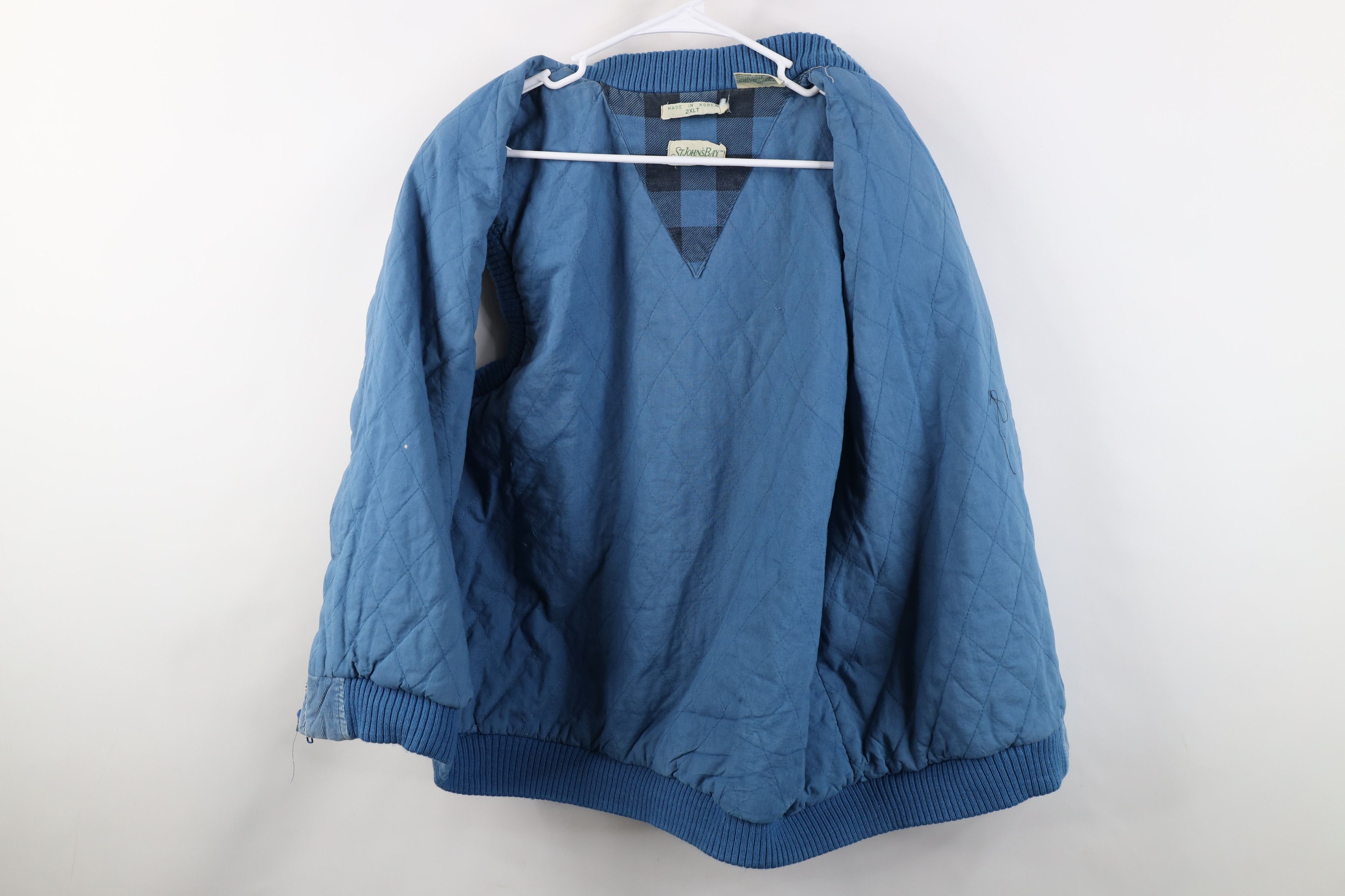 Vintage Vintage 90s Streetwear Quilted Corduroy Vest Jacket Blue Size US XXL / EU 58 / 5 - 11 Thumbnail